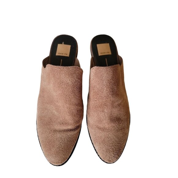 Dolce Vita Tan Shyann Suede Leather Mules Size 9.5 - Picture 2 of 9